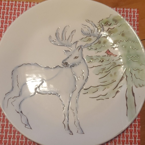 3 Pottery Barn Winter/Arctic Forest Salad Plates